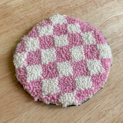 Pink Checker Coaster