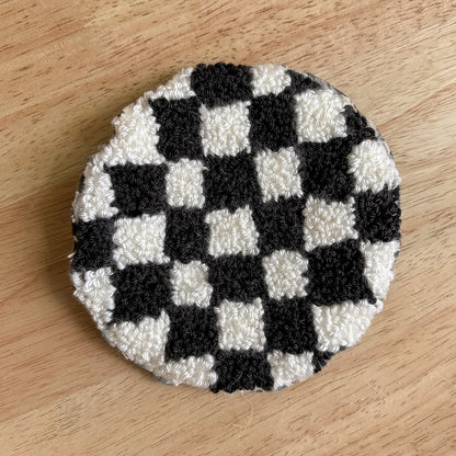 Black Checker Coaster