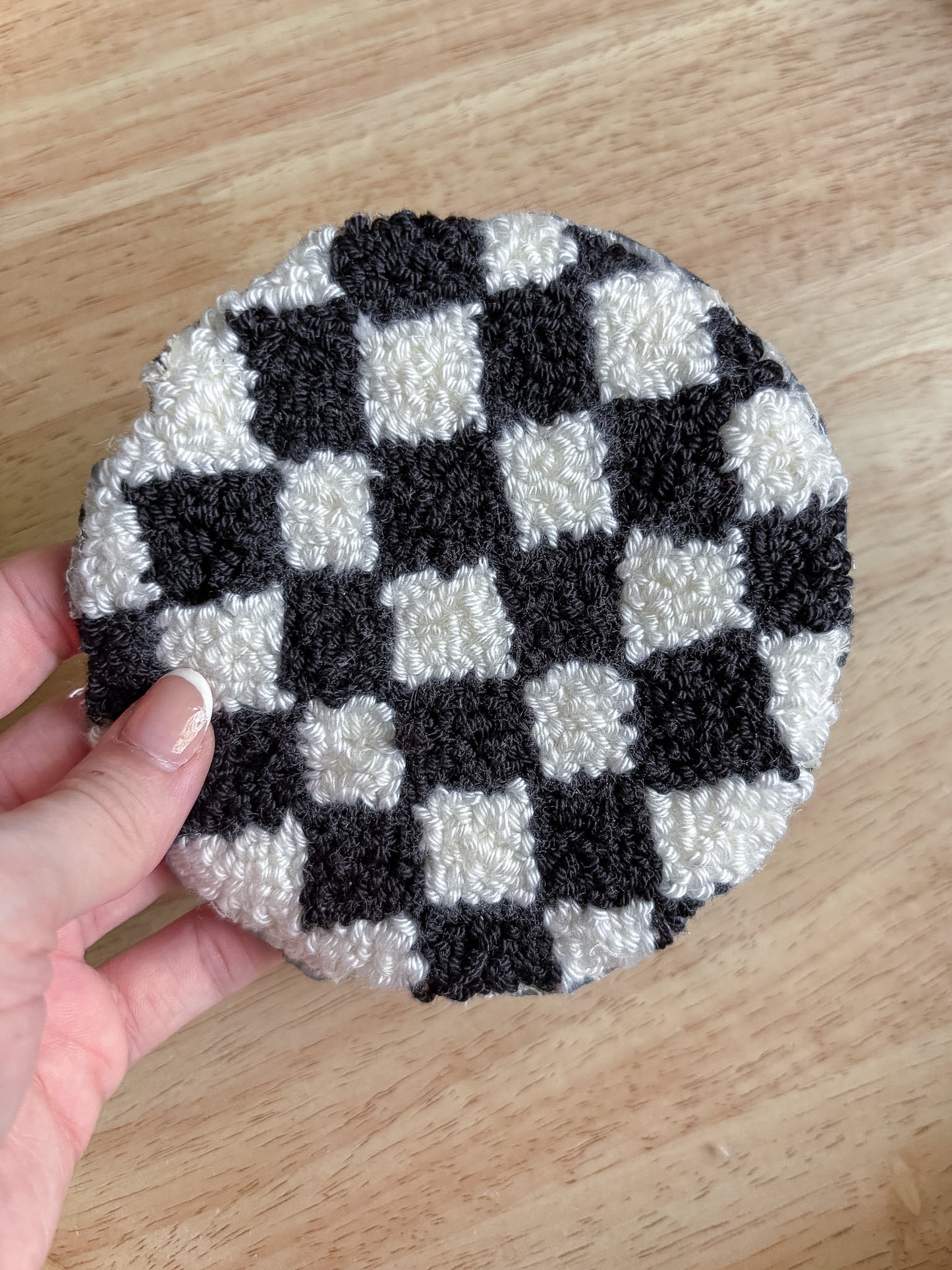 Black Checker Coaster