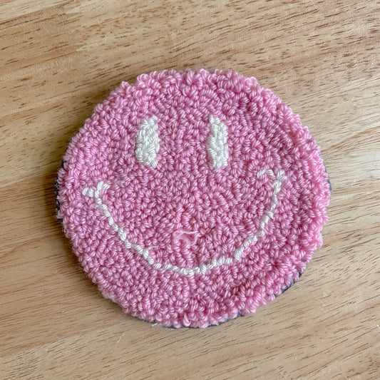 Pink Smiley Coaster