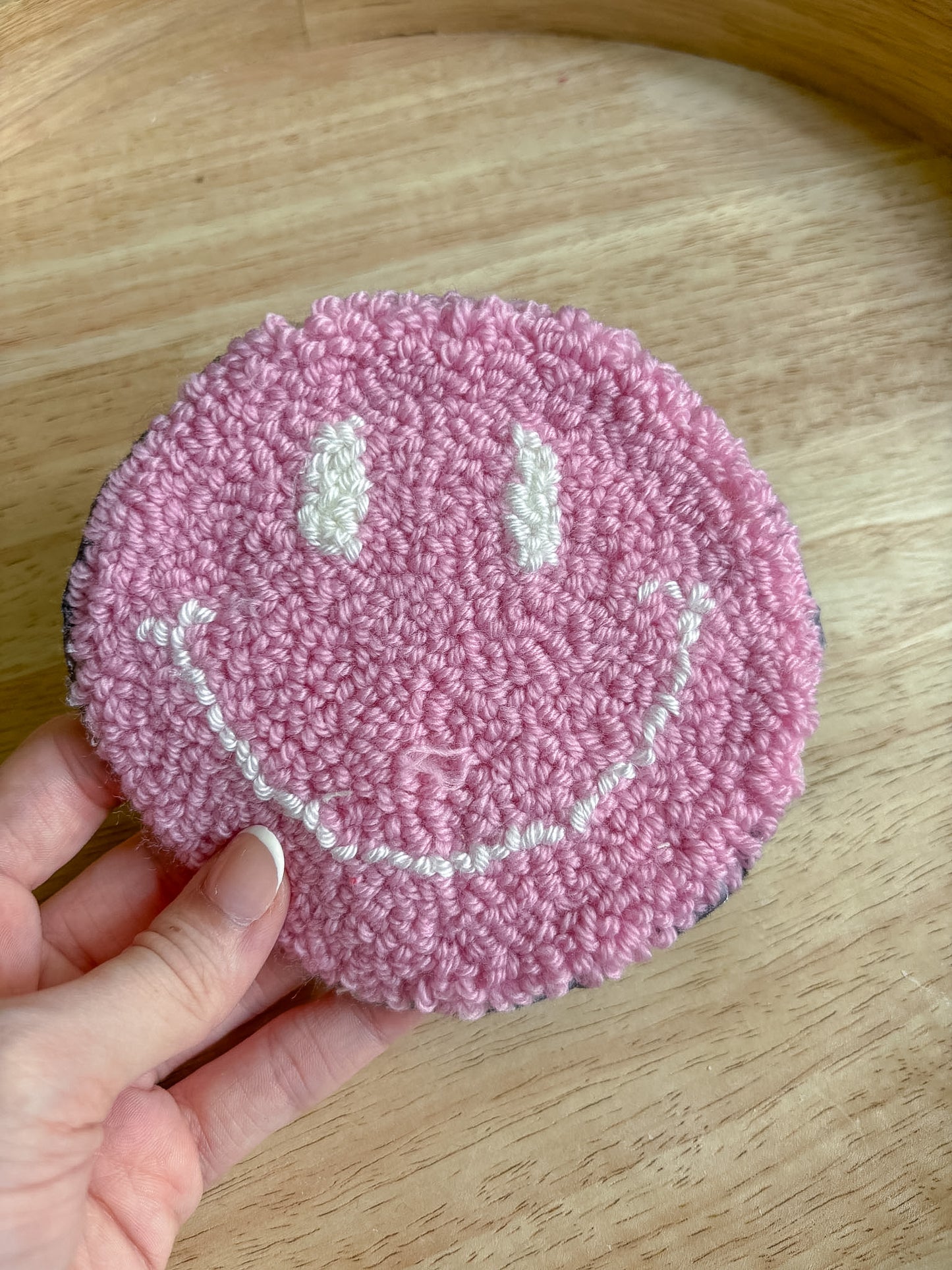 Pink Smiley Coaster