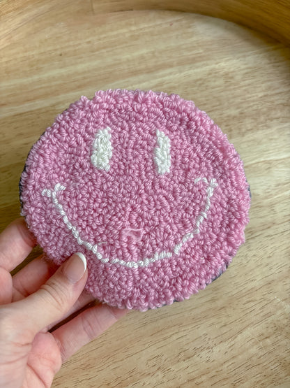 Pink Smiley Coaster