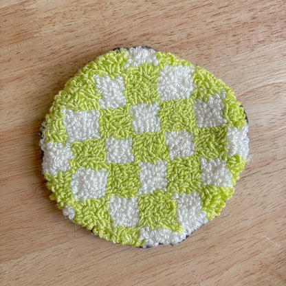 Green Checker Coasters