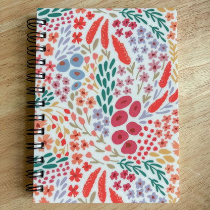 Rainbow Floral Softcover Spiral Notebook