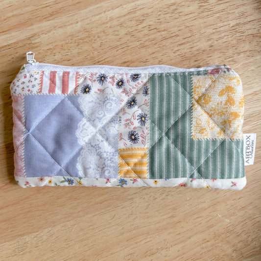 French Country Patchwork Pencil & Glasses Case