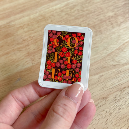Coffee Floral Vinyl Sticker