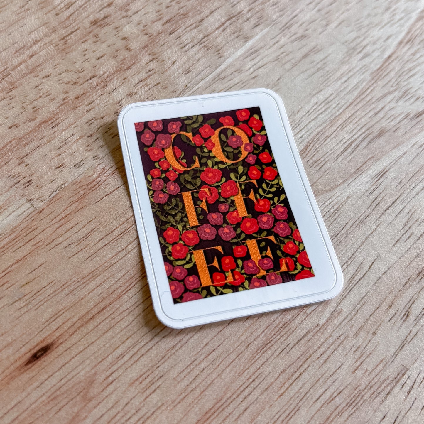 Coffee Floral Vinyl Sticker