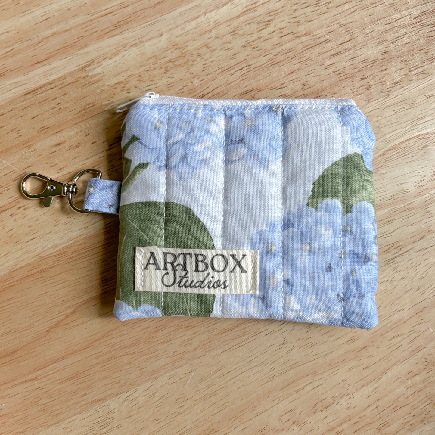 Blue Hydrangea Keychain Wallet