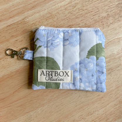 Blue Hydrangea Keychain Wallet