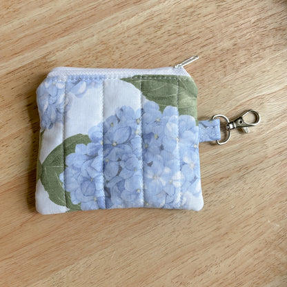 Blue Hydrangea Keychain Wallet