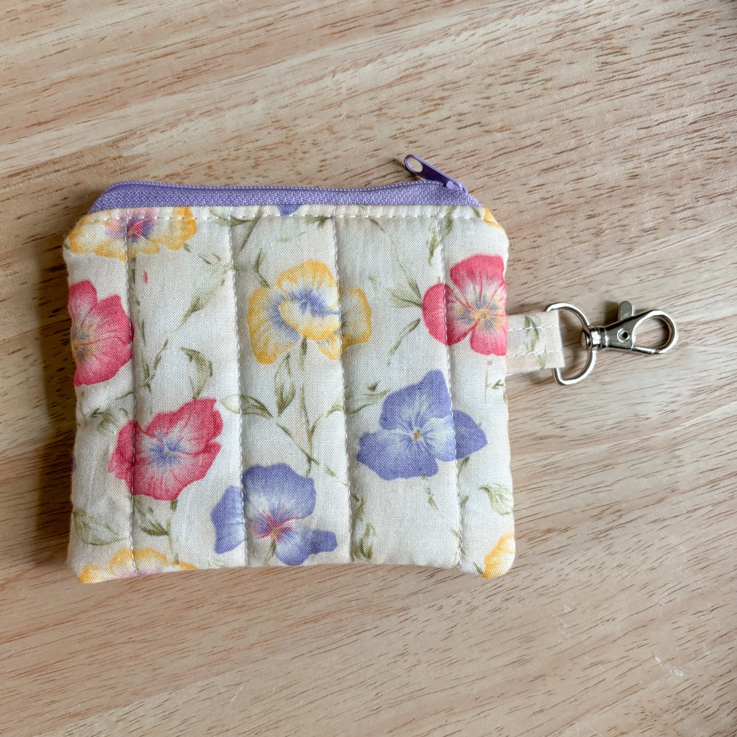 Pretty Pansy Keychain Wallet