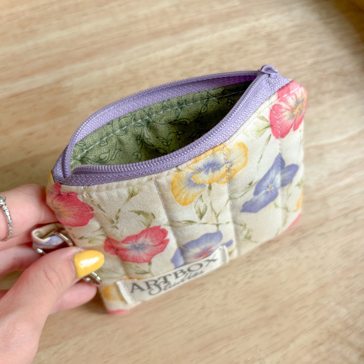 Pretty Pansy Keychain Wallet