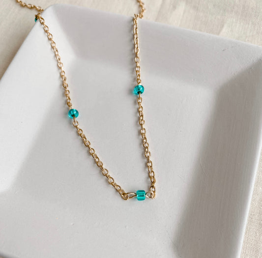 Blue Beaded Necklace