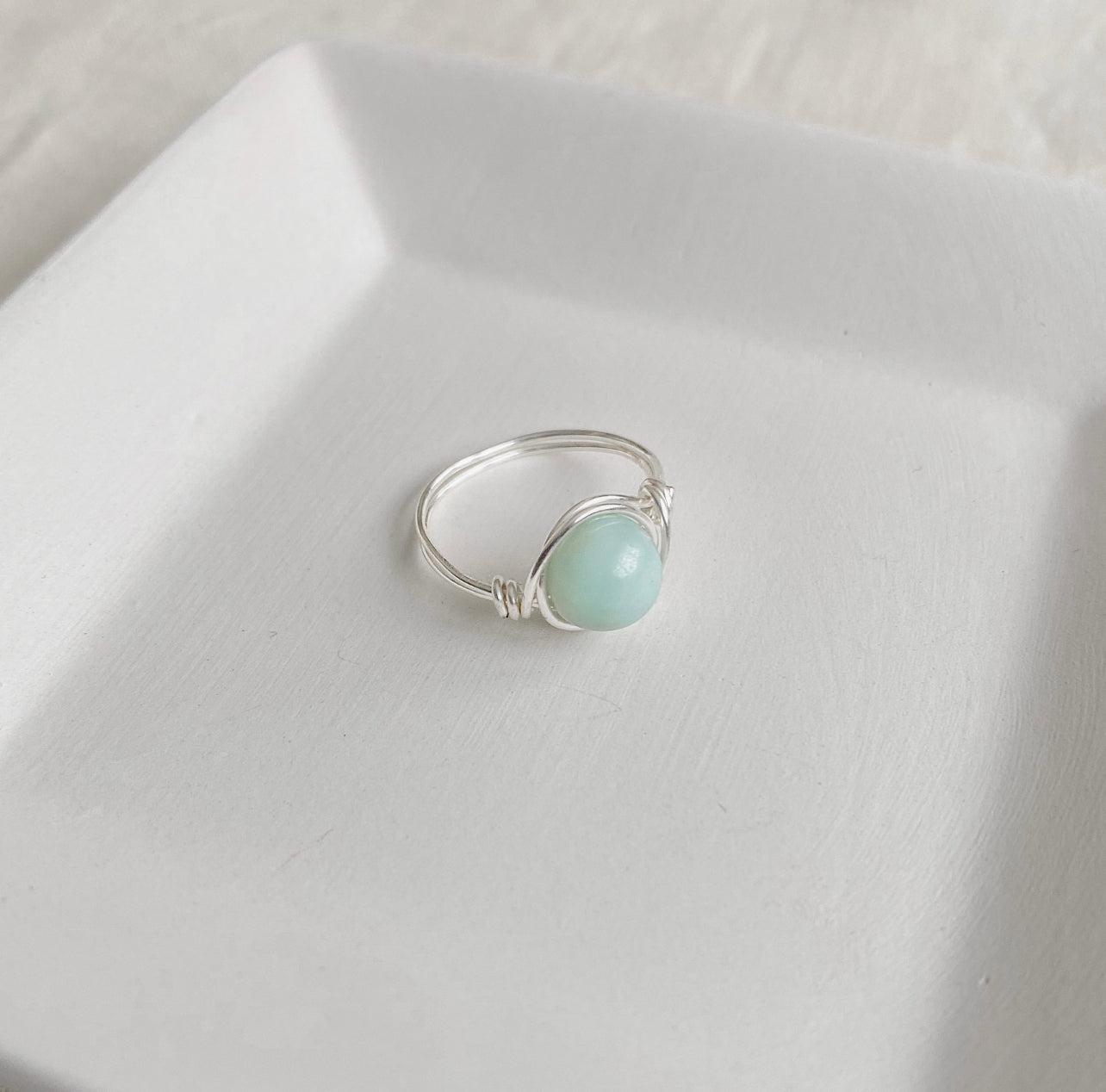 Amazonite Wire Wrapped Ring