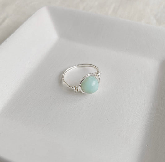 Amazonite Wire Wrapped Ring
