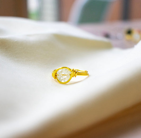 Clear Quartz Wire Wrapped Ring