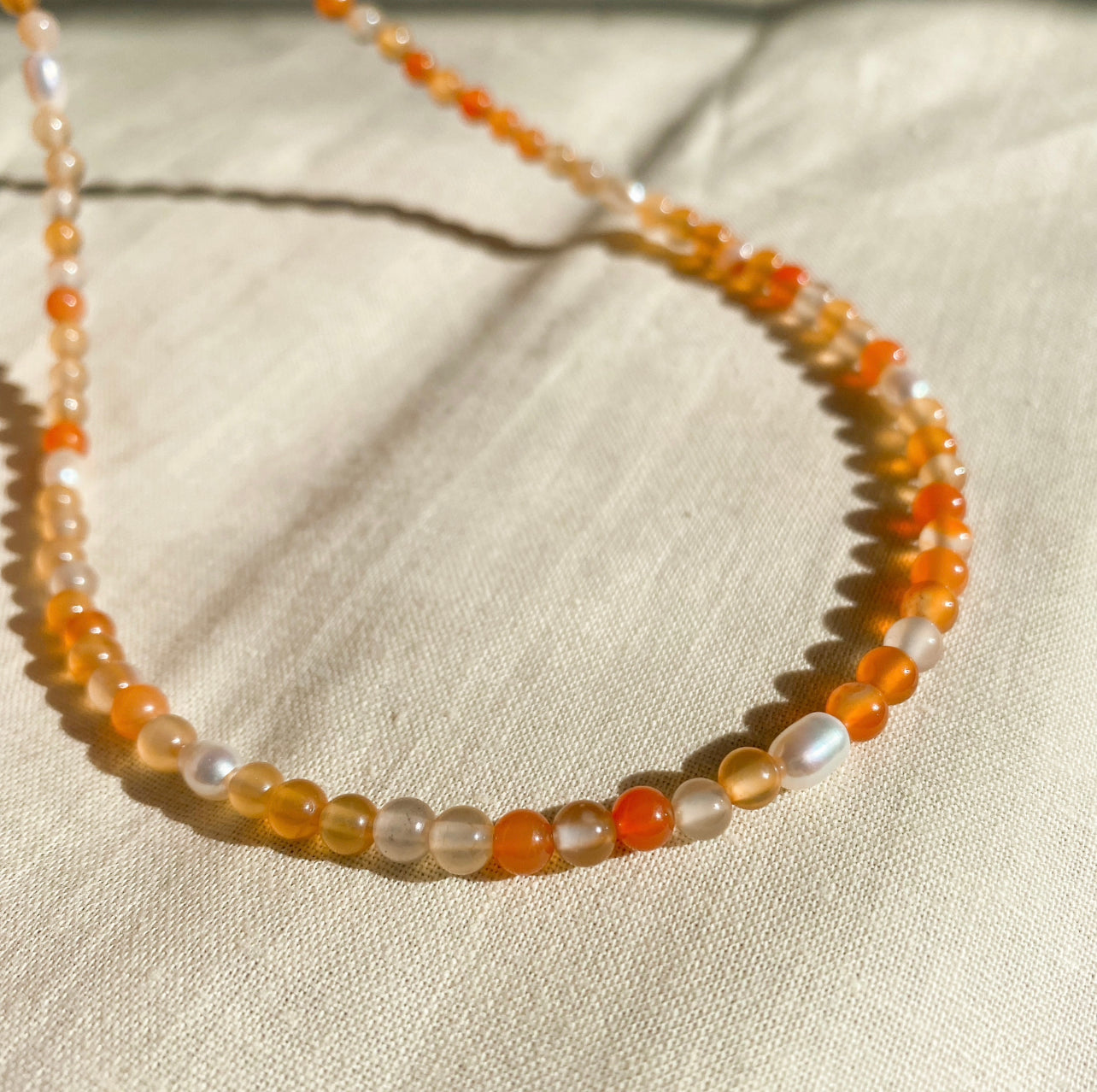 Agate + Pearl Necklace
